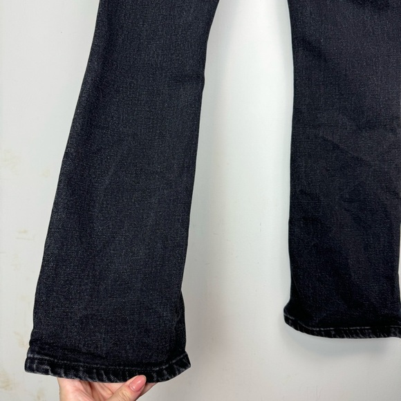Abercrombie & Fitch Split Hem Jeans Sz 25 Black Denim Skinny High Rise - Picture 14 of 16